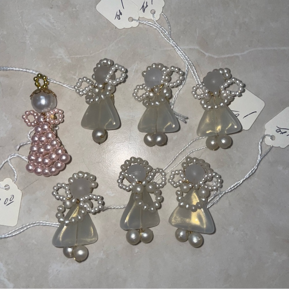 Set of Beaded Angel Pins